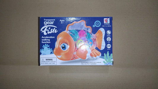 Fish Toy Cell Operated Transparent Light And Sound / Toys For Kids