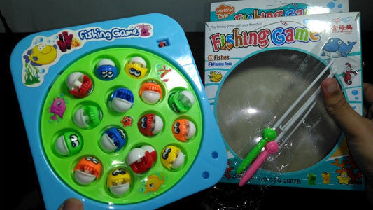 Fishing Game Toy For Kids 15 Pc Fish 2 Fishing Sticks Cell Operated